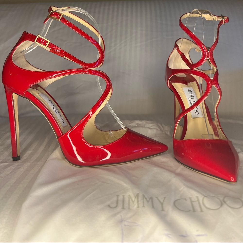 Red Jimmy Choo - Lancer Stiletto Patent Leather Pumps.